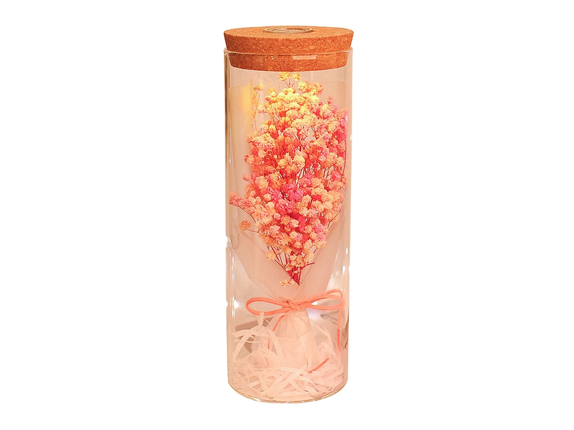 Decoración de flores secas con ramo de flores estrelladas y luces para regalos de cumpleaños y fiestas. JEIIBRZUI
