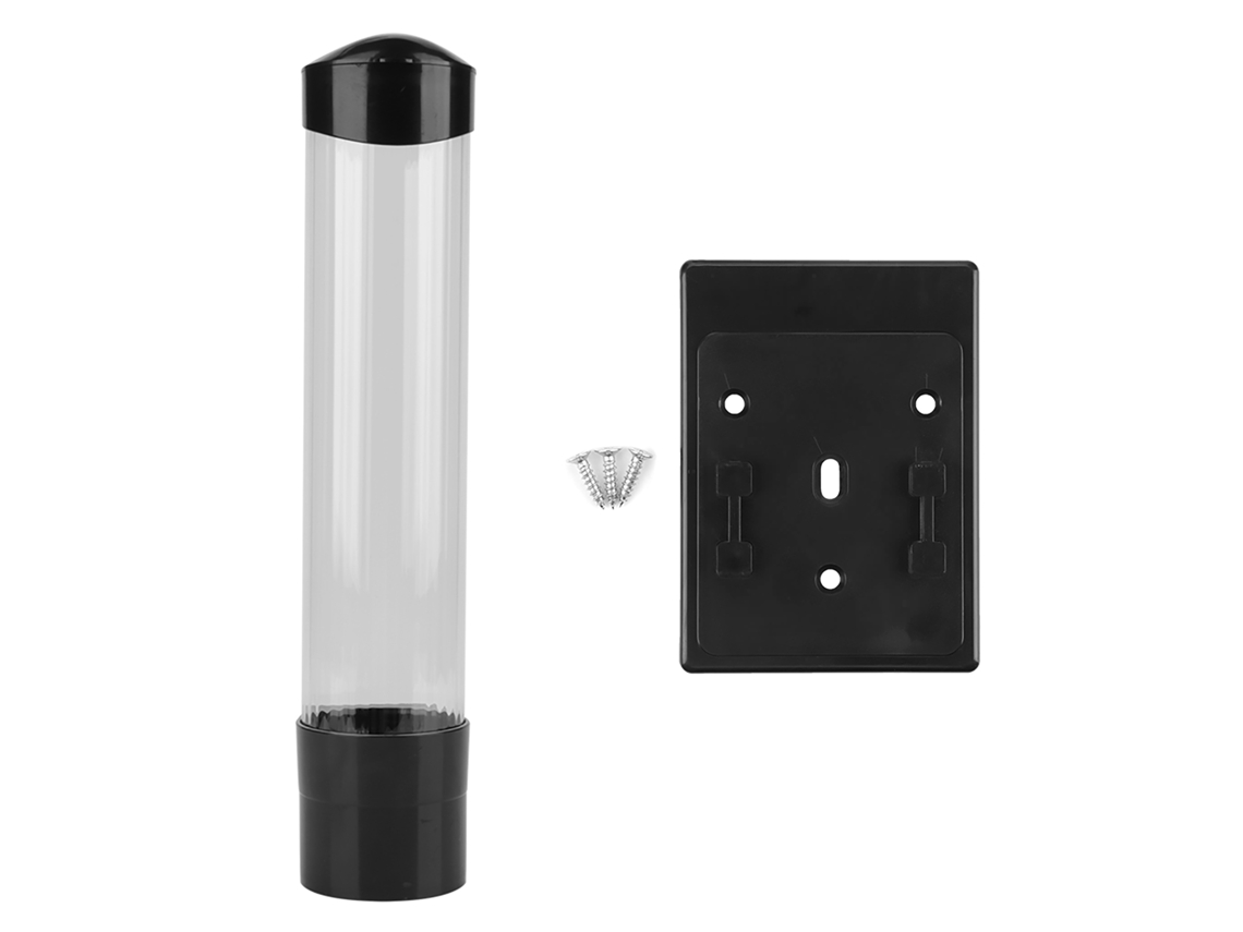 Dispensador De Vasos De Papel Y Plástico (60-80 Vasos) Con Botón De Un Solo Toque Y Soporte Negro.