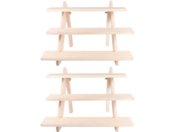 2 Soportes De Madera Multicapa Para Exhibir Joyas, Pendientes Y Collares. Soporte De Madera Maciza.