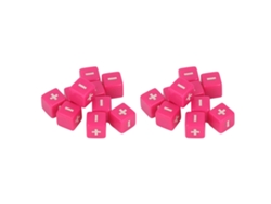 Juego De 20 Dados De 16 Mm Con Signos De Suma Y Resta Para La Educación Matemática En La Primera Infancia - Rosa