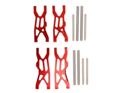 Brazos De Suspensión Inferiores De Aluminio Para Coche Rc Arrma 1/10 Kraton Rojo Delantero Y Trasero