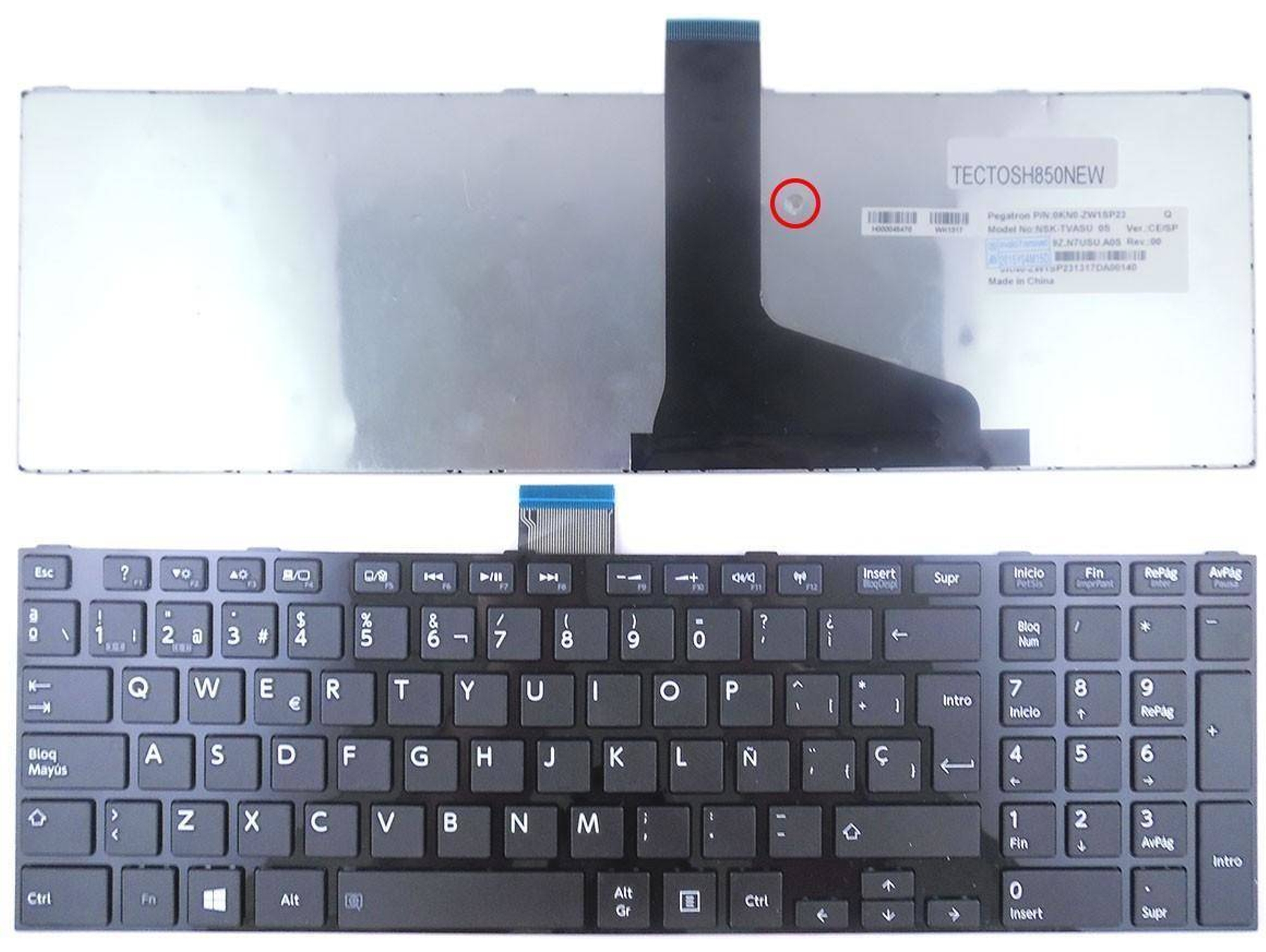 Teclado para Toshiba Satellite L850 C850 H000045470 Nsk-Tvasu