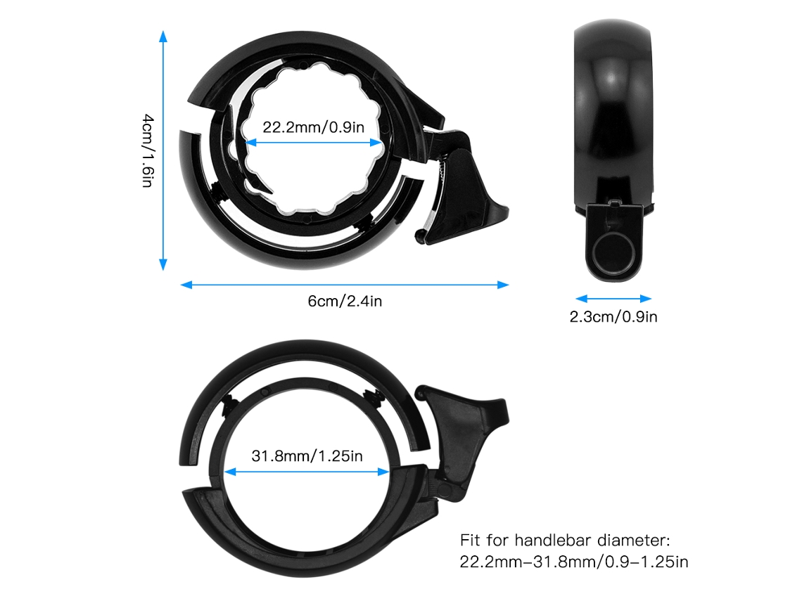 Timbre Para Bicicleta Con Sonido Fuerte Y Claro Para Bicicletas De Montaña, De Carretera Y Eléctricas.