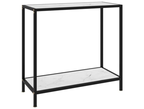 MAISON EXCLUSIVE - Mesa de consola blanco vidrio templado 80x35x75 cm