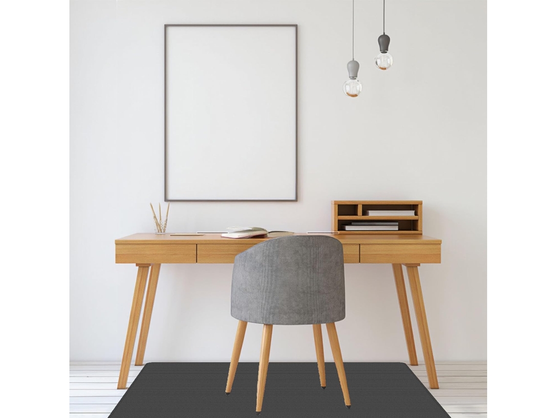Alfombrilla protectora para suelo de parquet laminado de 145 x 195 cm, color gris.