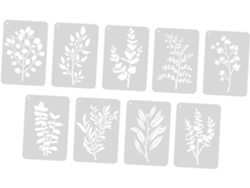 Juego De 9 Plantillas De Flores Para Pintar, Crear Delicados Diseños De Plantas Y Para Decoración.