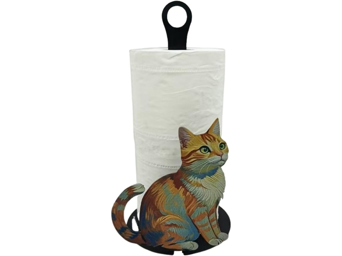 Dispensador de toallas de papel con forma de gato Slowmoose, decorativo, para baño.