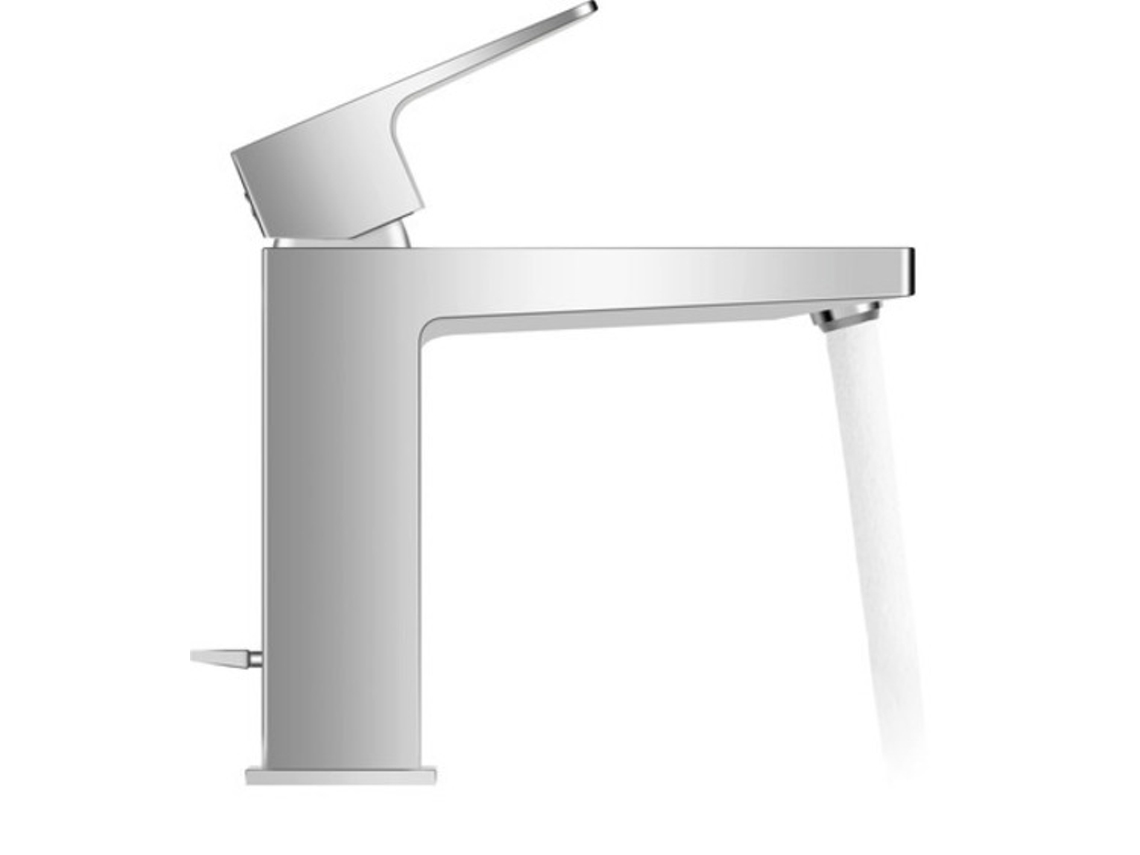DURAVIT Manhattan Mezclador monomando de lavabo, M MinusFlow, proyección 129 mm, con desagüe automático, MH1022001