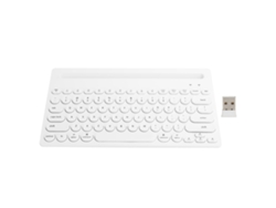 Teclado Inalámbrico Ajazz 320i, Blanco, Bluetooth 2.4g, 2 Modos (juegos/oficina), 79 Teclas.