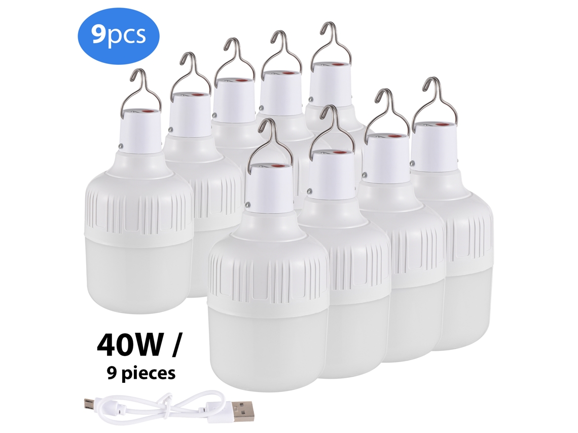Luces de emergencia LED recargables, 9 unidades, 5 velocidades