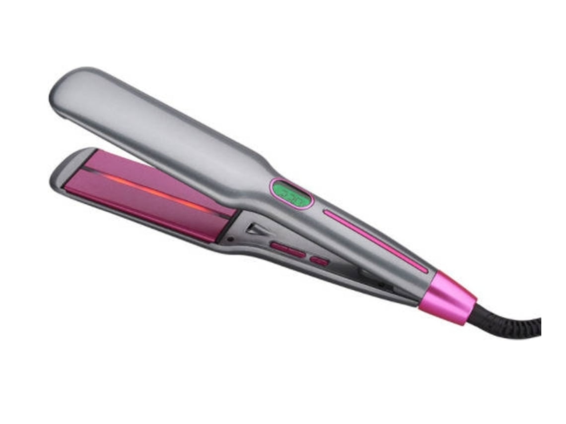 Plancha de pelo de iones infrarrojos con turmalina, cerámica, pantalla plana LCD, cerámica, gris Chennnls