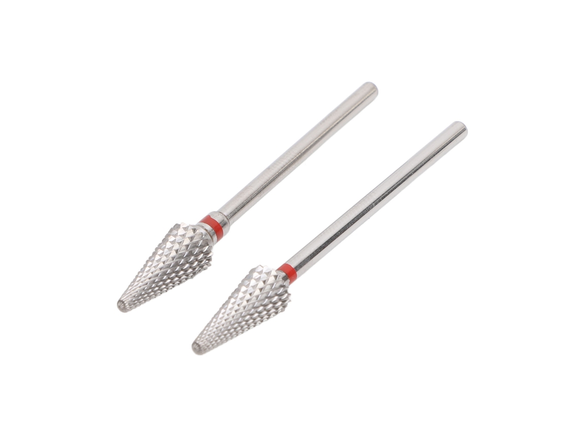 Broca cónica de acero profesional Wolframio para manicura, eliminación rápida, exfoliación y pulido.