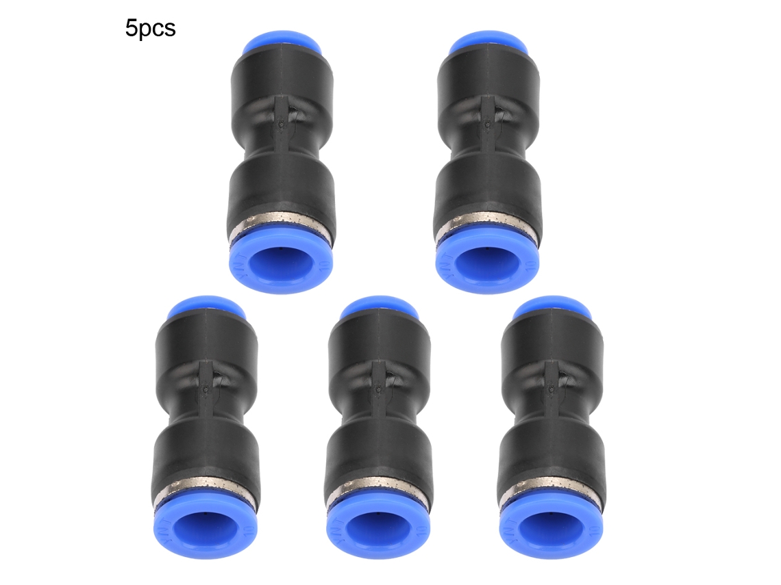 Conector Reductor Neumático De Plástico Con Conexión A Presión Recta Pg10-8mm, 5 Unidades, Para Tuberías De Aire.