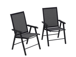 Juego De 2 Sillas Plegables Para Camping Al Aire Libre, Con Reposabrazos, Para Jardín/patio, Color Gris Oscuro.
