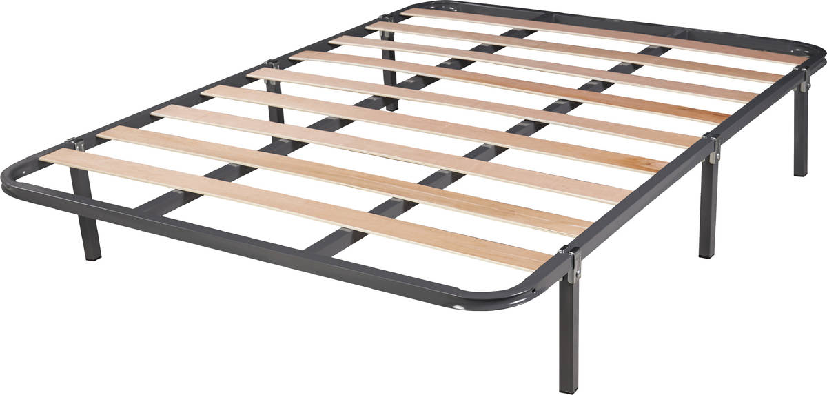 Dhome Somier Lamina fina 135x190 patas incluidas estructura de acero reforzada haya.cama matrimonio o individual dormitorio con negro compatible 190 135