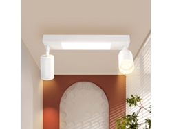 Foco de techo 2 bombillas Gu10 para dormitorio 3000k 20w Negro Blanco cálido Metal Ajustable Nettlife
