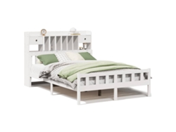Maison Exclusive - Cama Con Estantería Sin Colchón Madera Maciza Blanca 150x200 Cm