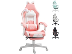 Silla Gaming Reclinable Rosa Con Reposapiés