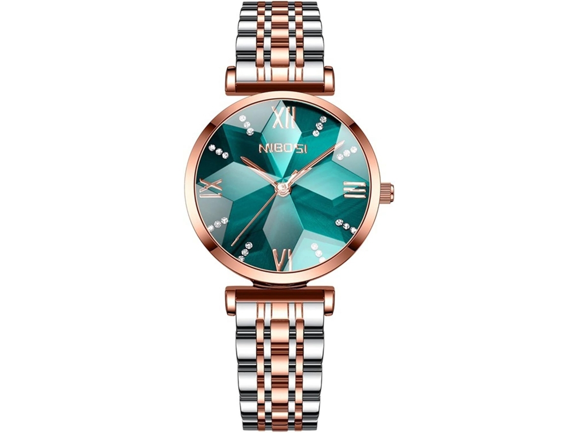 Reloj luminoso de cuarzo resistente al agua con fecha y diamantes de imitación de lujo para mujer