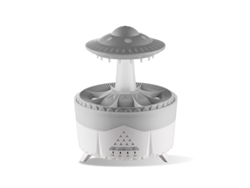 Mini humidificador de aroma de 350 ml, control remoto USB, luces en forma de gota de lluvia MDUG (blanco)