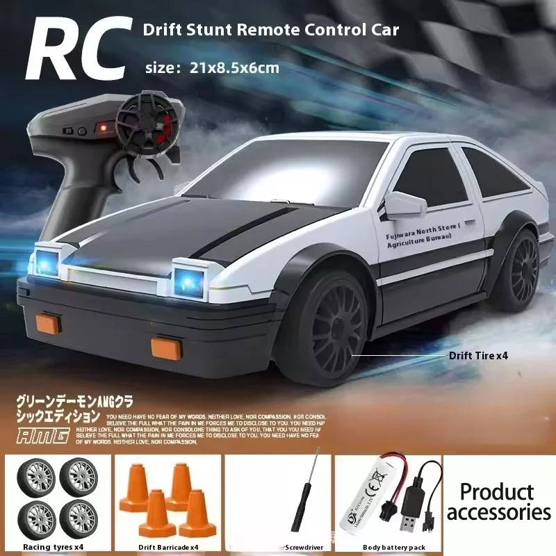 (negro Y Plateado) Coche De Control Remoto 4x4 De Alta Velocidad Con Luces Led Y Radiocontrol De 2,4 G