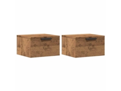 Maison Exclusive - Mesitas De Noche De Pared 2 Uds Roble Artisan 34x30x20 Cm