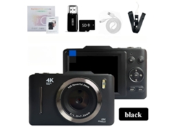 Cámara Compacta Portátil 4k Hd Cámara Digital 16x Zoom Pantalla 64g De 28 Pulgadas Negra Zruxe