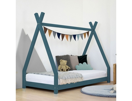 Cama tipi infantil NAKANA 80 x 160 verde petróleo BENLEMI