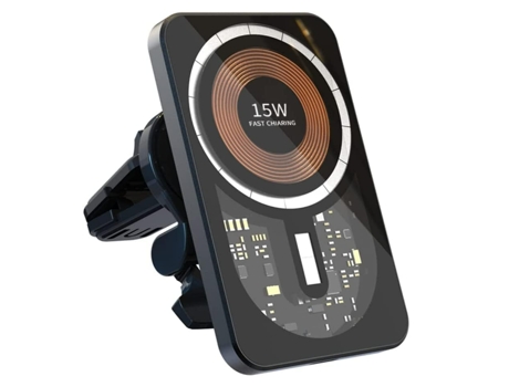 Soporte de cargador de coche inalámbrico magnético, soporte de coche de carga rápida de 15 W, rejillas de ventilación, soporte de teléfono, cargado...