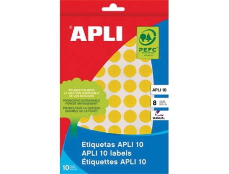 Etiqueta Redonda APLI Amarillo (1 cm)
