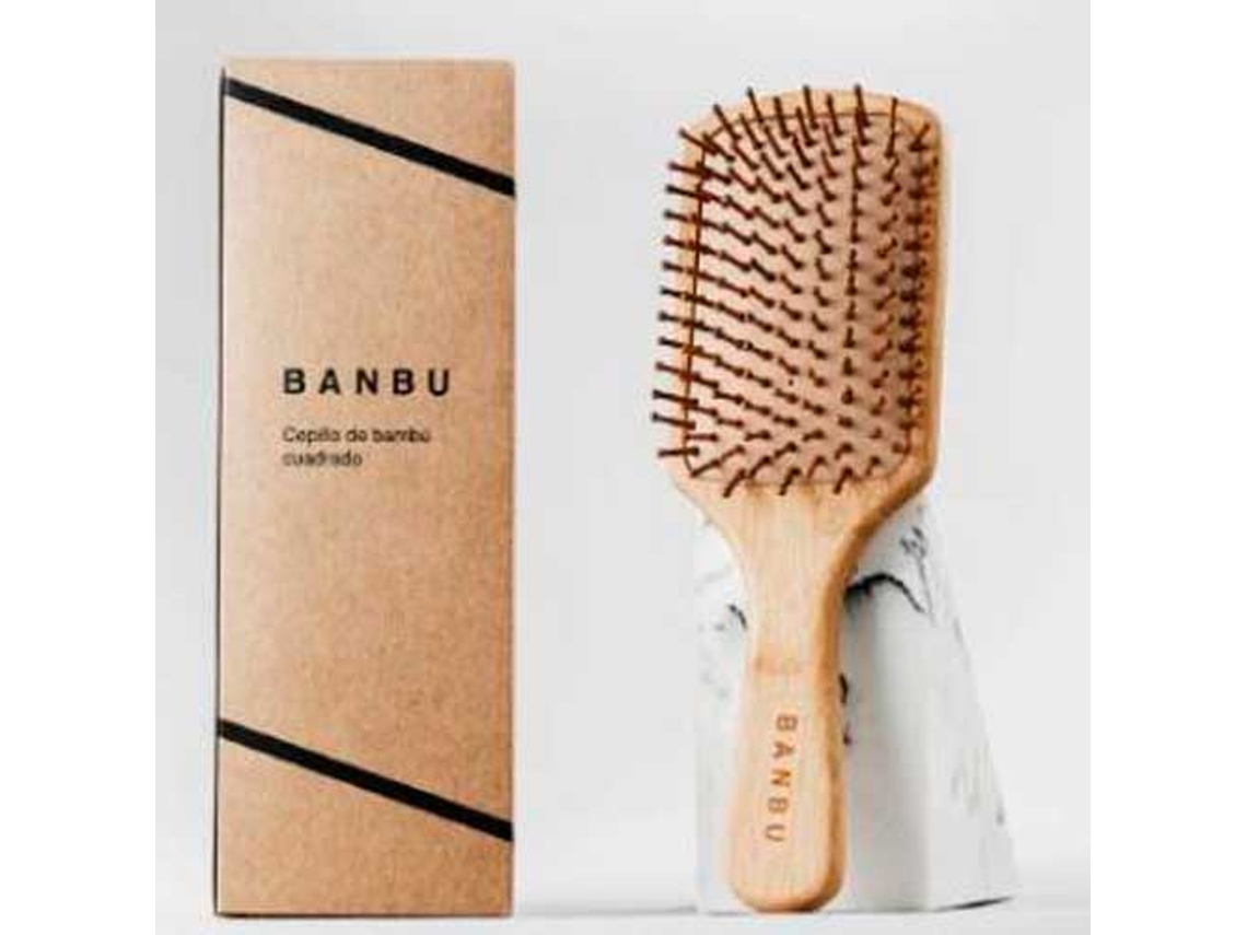 BANBU BANBU Bambú Cepillo Y Caucho Natural Cuadrado.
