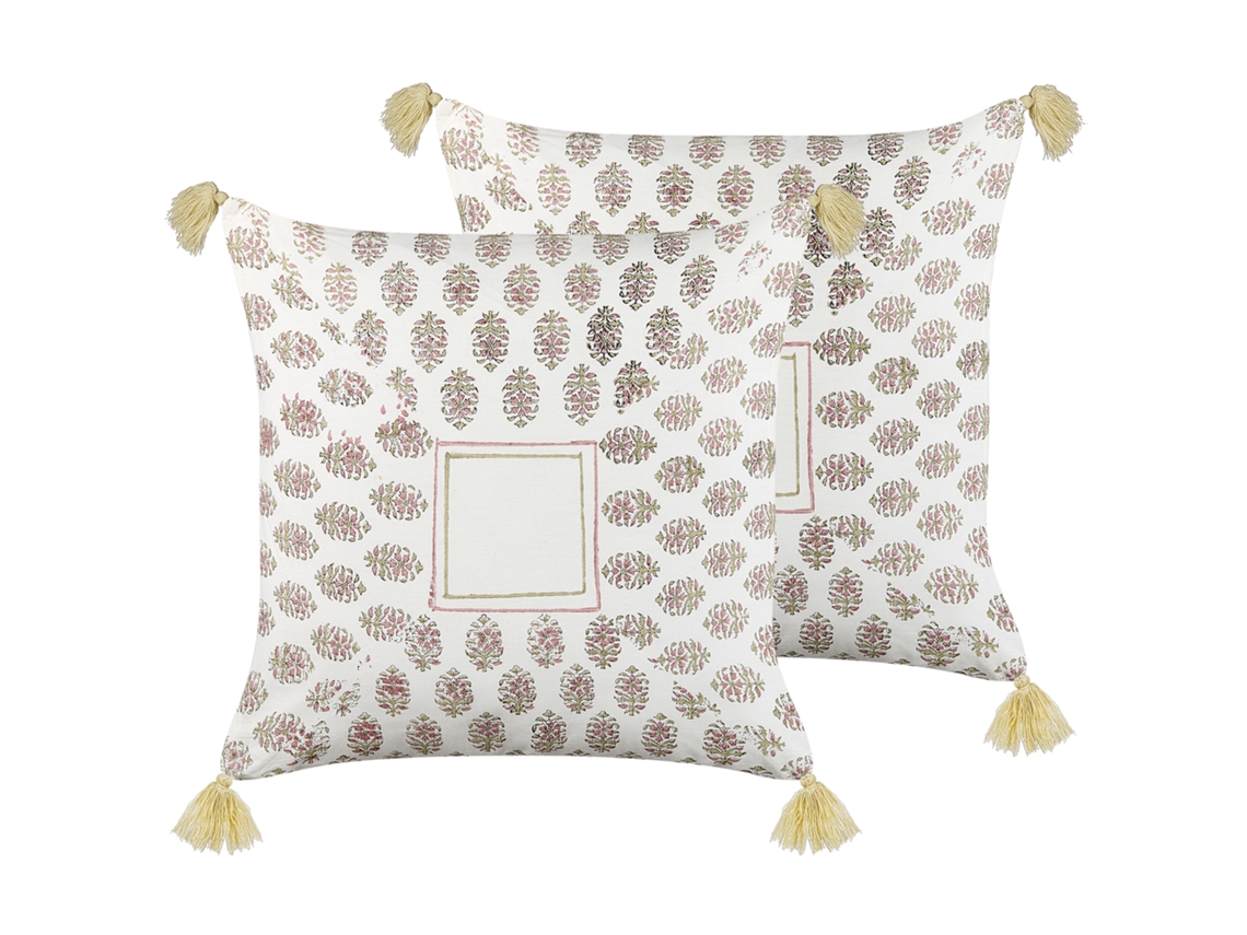 Juego de cojines decorativos BELIANI Setosa de Algodón Multicolor 45x45x10