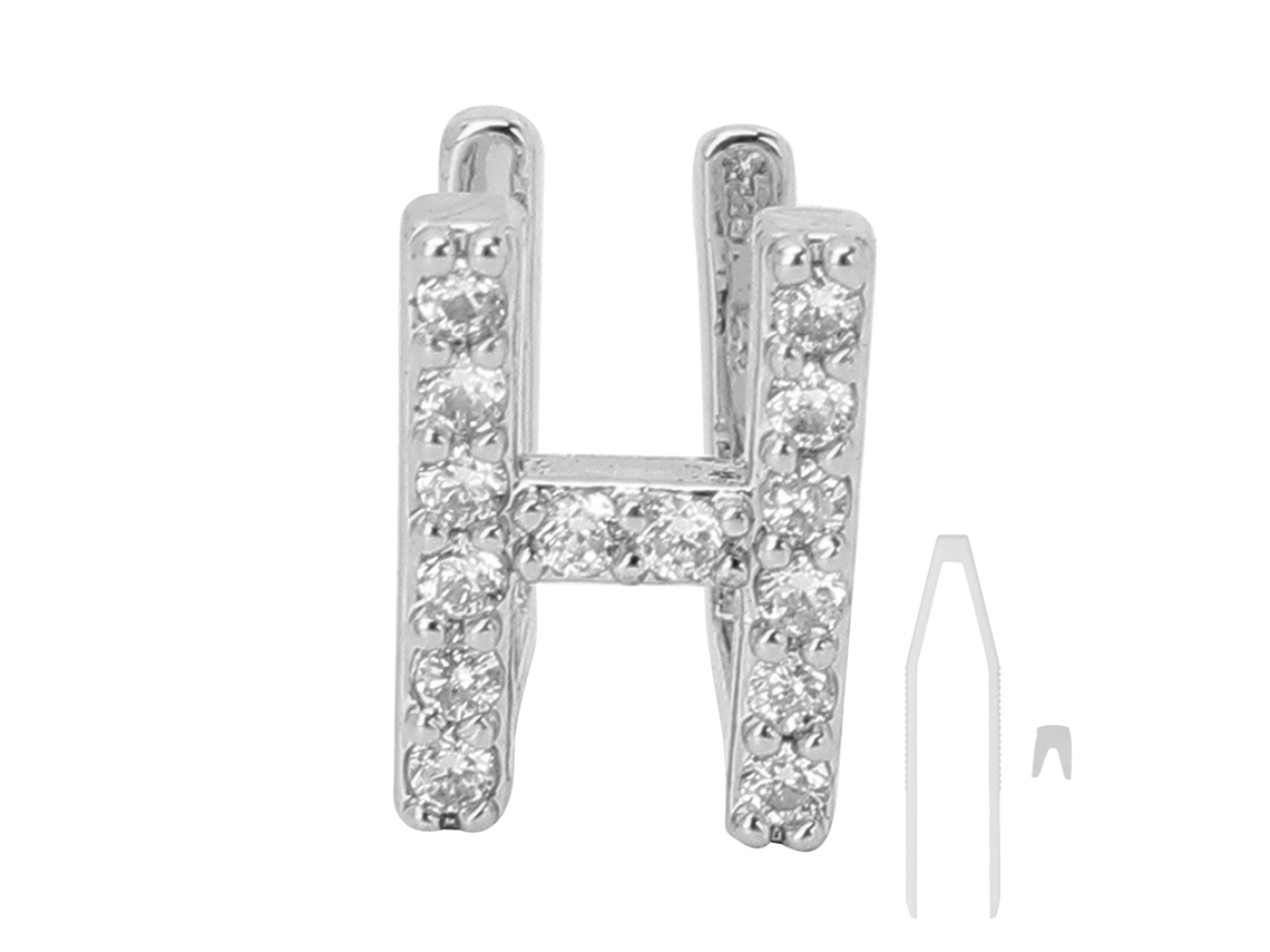 Decoración Dental H Letra Mayúscula De Plata Para Hip Hop Halloween Accesorio De Dientes Sencillo