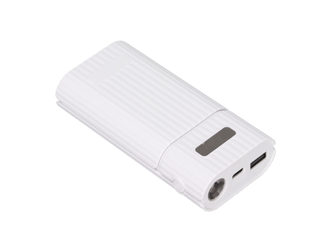 Cargador Rápido Portátil 2 En 1 Para Baterías 21700/18650 (para Armar Uno Mismo) Con Estuche Blanco.