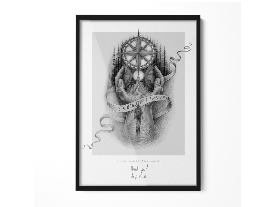 Marco de espejo decorativo (50x70 cm - Negro)