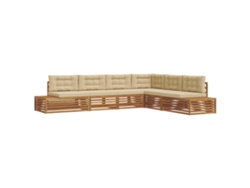 Maison Exclusive - Conjunto De Sofás De Exterior Con Cojín 6 Pieza Natural Y Beige