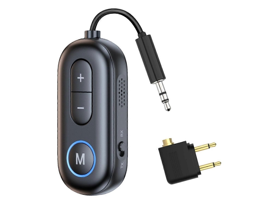 Transmissor E Receptor De Áudio Bluetooth Estéreo Com Microfone, Preto.