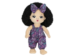 Ats-muñeca Adorable 17 Pulgadas Piel Blanca Pelo Rizado Con Vestido Y Moño Niña Muñeca