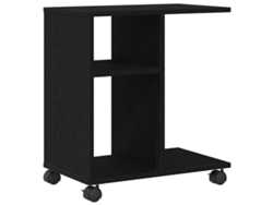 Mesa Auxiliar | Mesa Lateral Roble Negro 50 X 30 X 55 Cm Madera Contrachapada