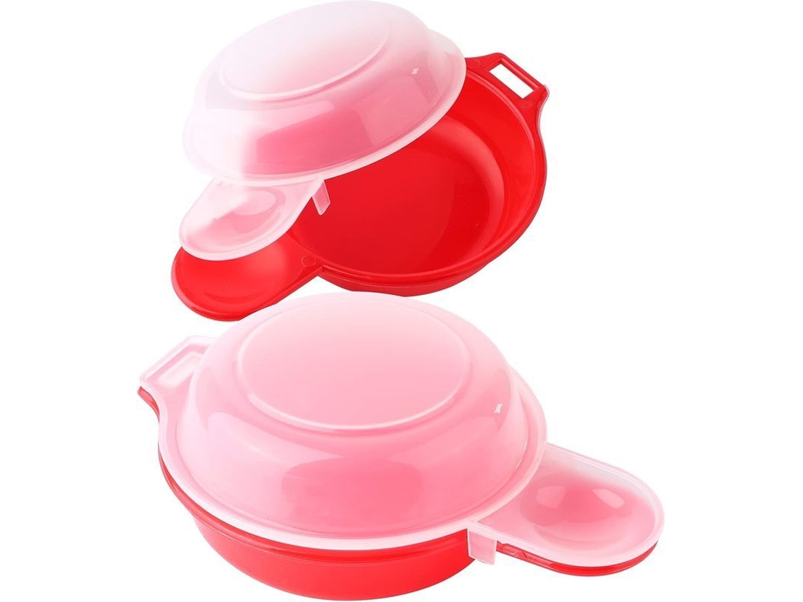 Juegos De Utensilios Para Cocinar Huevos En El Microondas, Ideales Para Preparar Hamburguesas Y Tortillas Rápidas (rojo Y Transparente).