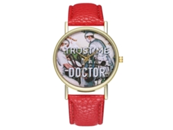 Reloj De Pulsera Unisex Zhoulianfa, Cuarzo Estándar Médico, Correa De Pu Roja.