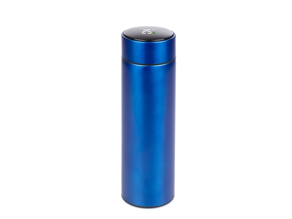 Termo deportivo de 500 ml con indicador de temperatura inteligente. Botella de agua con aislamiento al vacío que mantiene la temperatura hasta 12 horas.