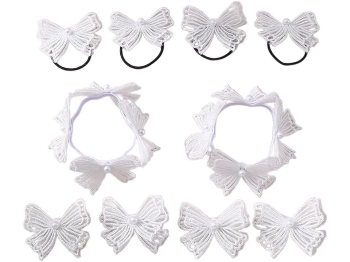 Paquete De 10 Gomas Para El Pelo Extragrandes Sweet Girl Con Estampado De Mariposa/rosa