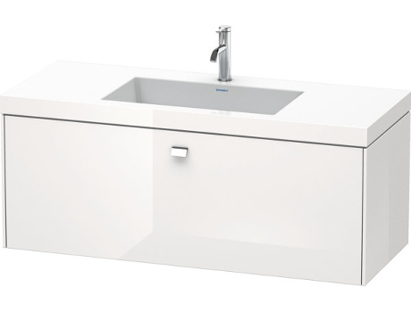 Lavamanos DURAVIT Brioso c-bonded con base mural 120,0x48,0 cm 1 cajón sin rebosadero con banco para grifos 1 agujero para grifos