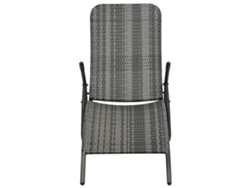 Tumbona plegable Mueble para patio Asiento de jardín de ratán sintético gris