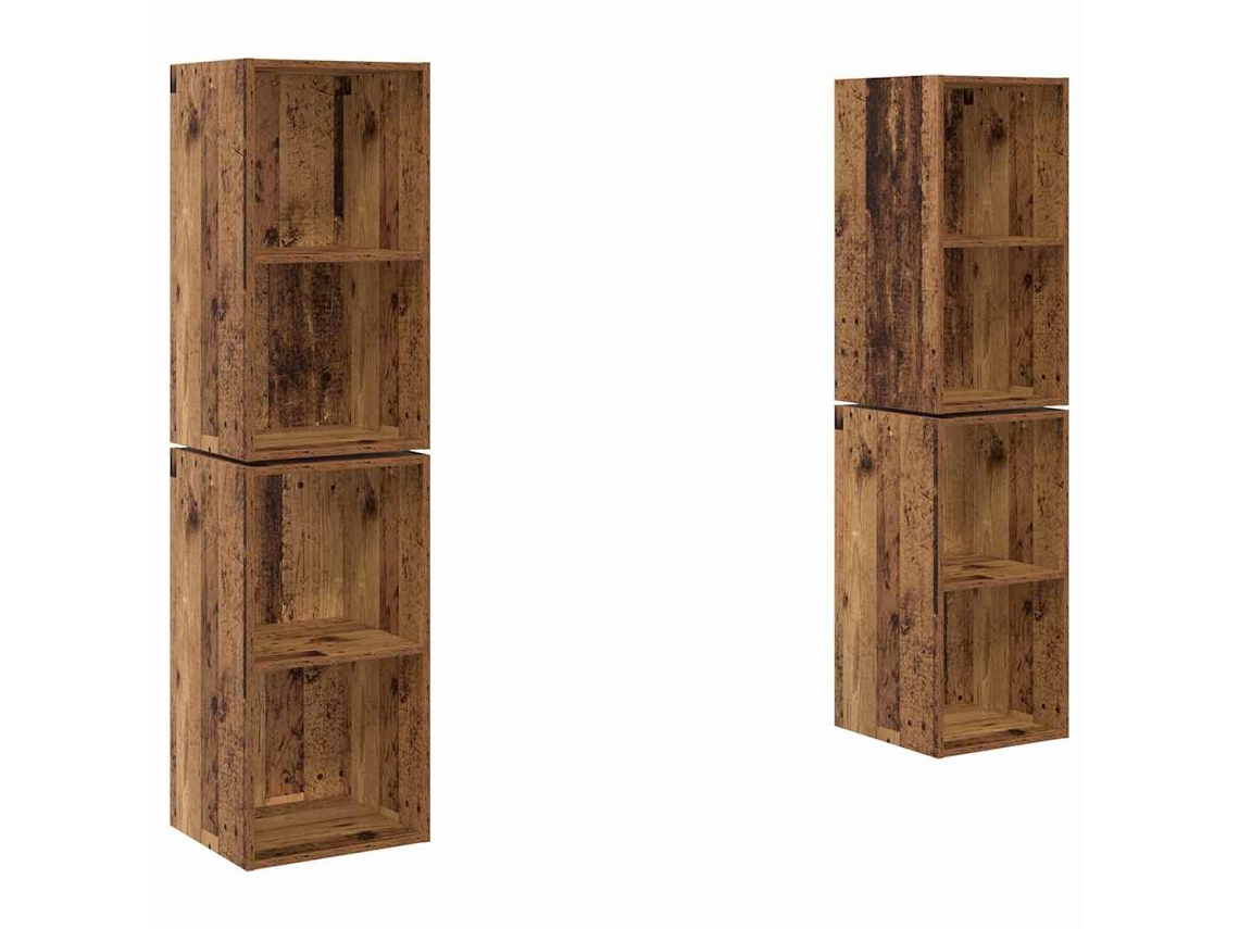 Conjunto de 4 muebles de TV de madera antigua 37x37x72 cm MAISON EXCLUSIVE
