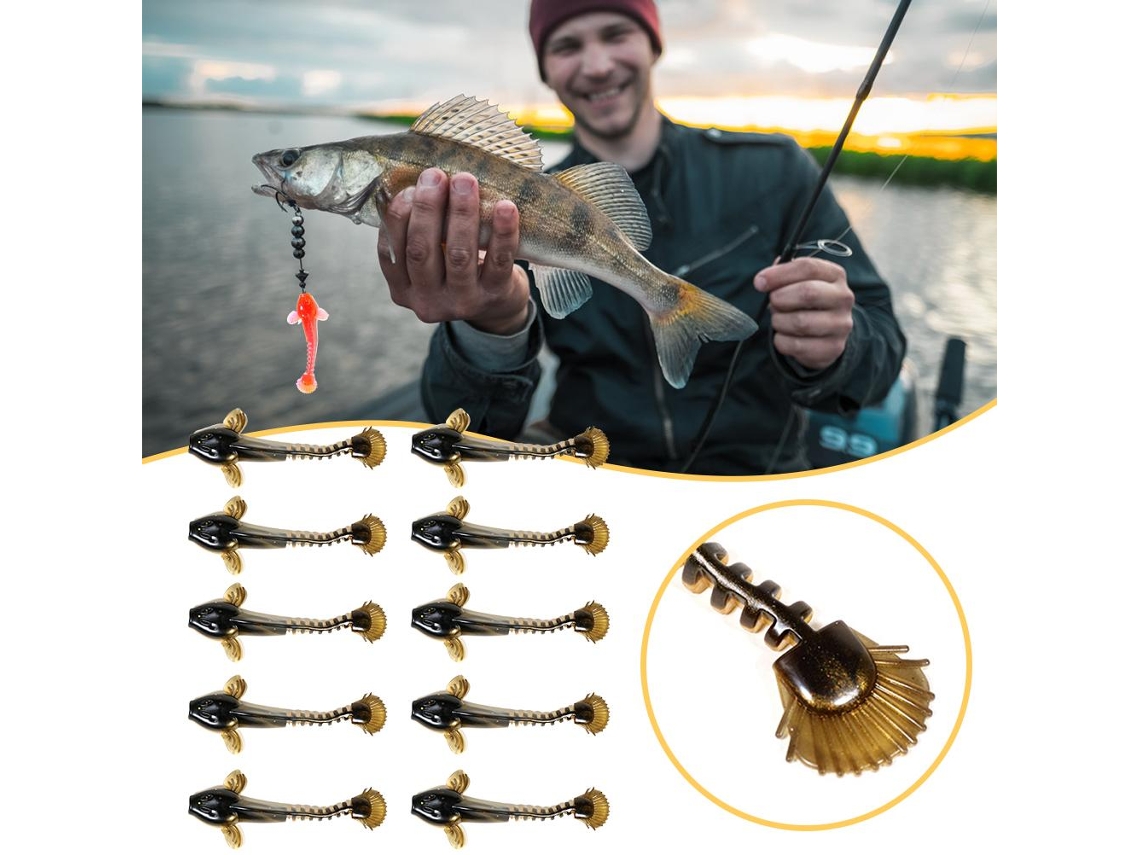 Yuexinghui Señuelo De Pesca De Silicona Con Cola Rizada De 6.5 Cm Bait Suave Simulación Artificial