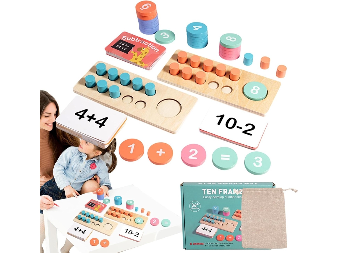 Juego De Marcos Matemáticos Materiales Prácticos Bandeja Madera Para Matemáticas Herramientas