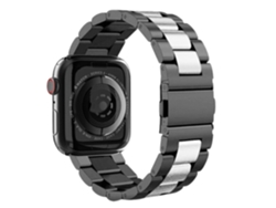 Correa Acero para Apple Watch Ultra 49mm Negro y Prata