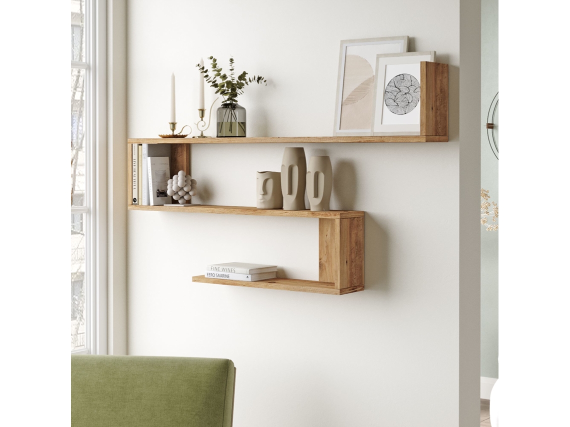 Estante de Pared [EN.CASA] (Marrón - Placa de Aglomerado - 71,5 x 120 x 14,5 cm)